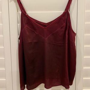 Maroon Strappy Cropped Tank